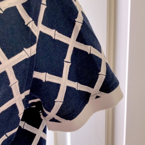 Brooks Brothers Women’s Polo Shirt Navy Blue & White Bamboo Pattern Size M - Picture 6 of 10